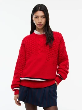 náhled Tommy Jeans dámský červený vlněný svetr