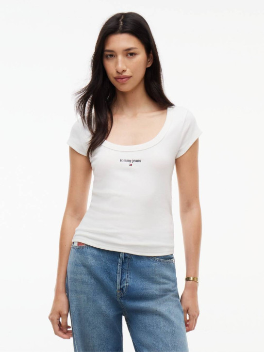 Tommy Jeans dámské bílé tričko