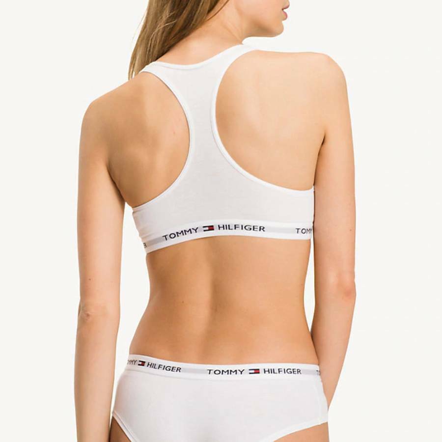detail Tommy Hilfiger dámská bílá sportovní podprsenka Iconic