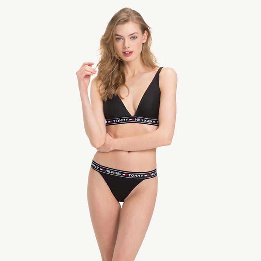 detail Tommy Hilfiger dámská černá podprsenka Triangle Bralette