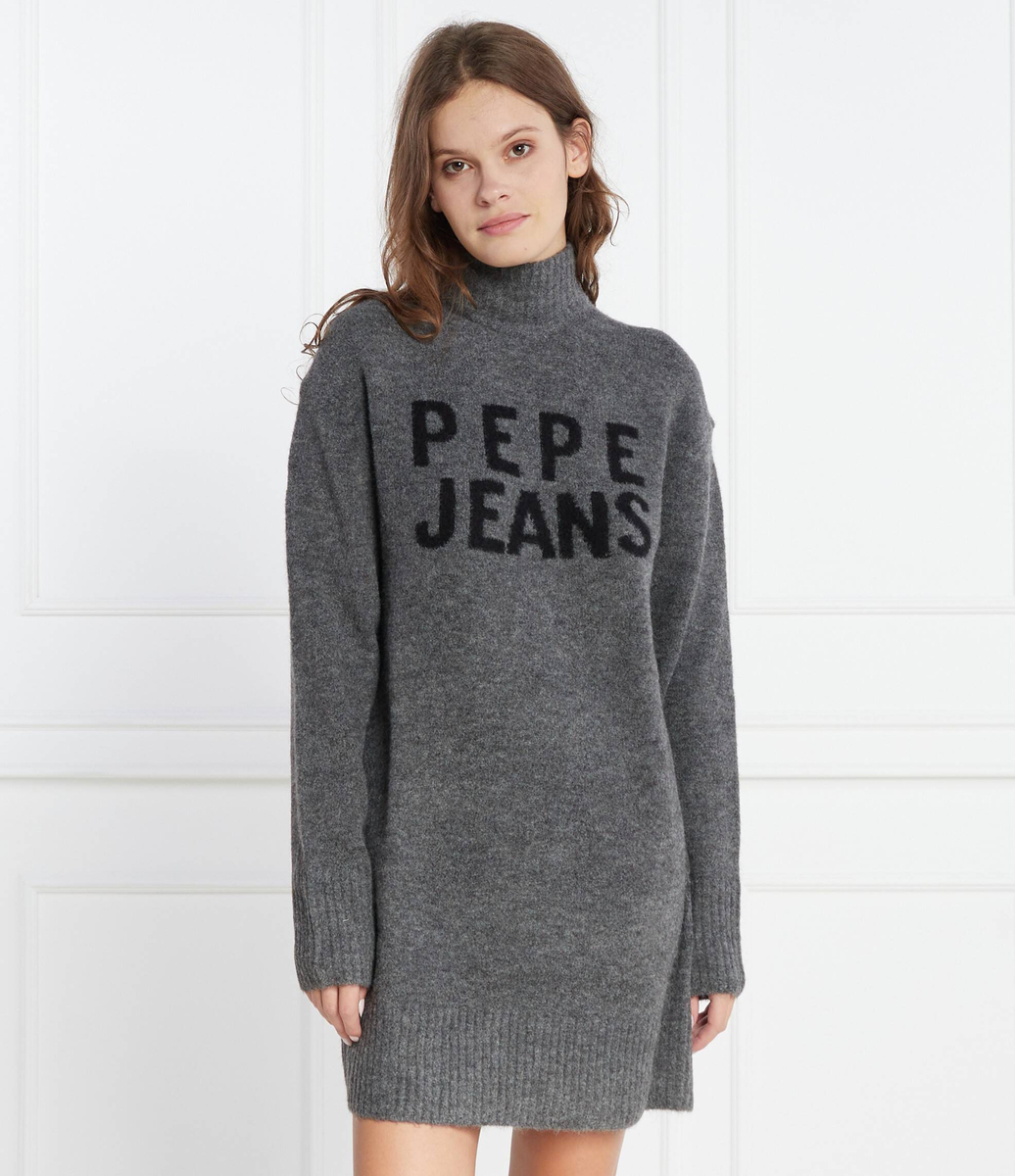 Pepe Jeans dámské šedé šaty DENISSE s potiskem - L (963)