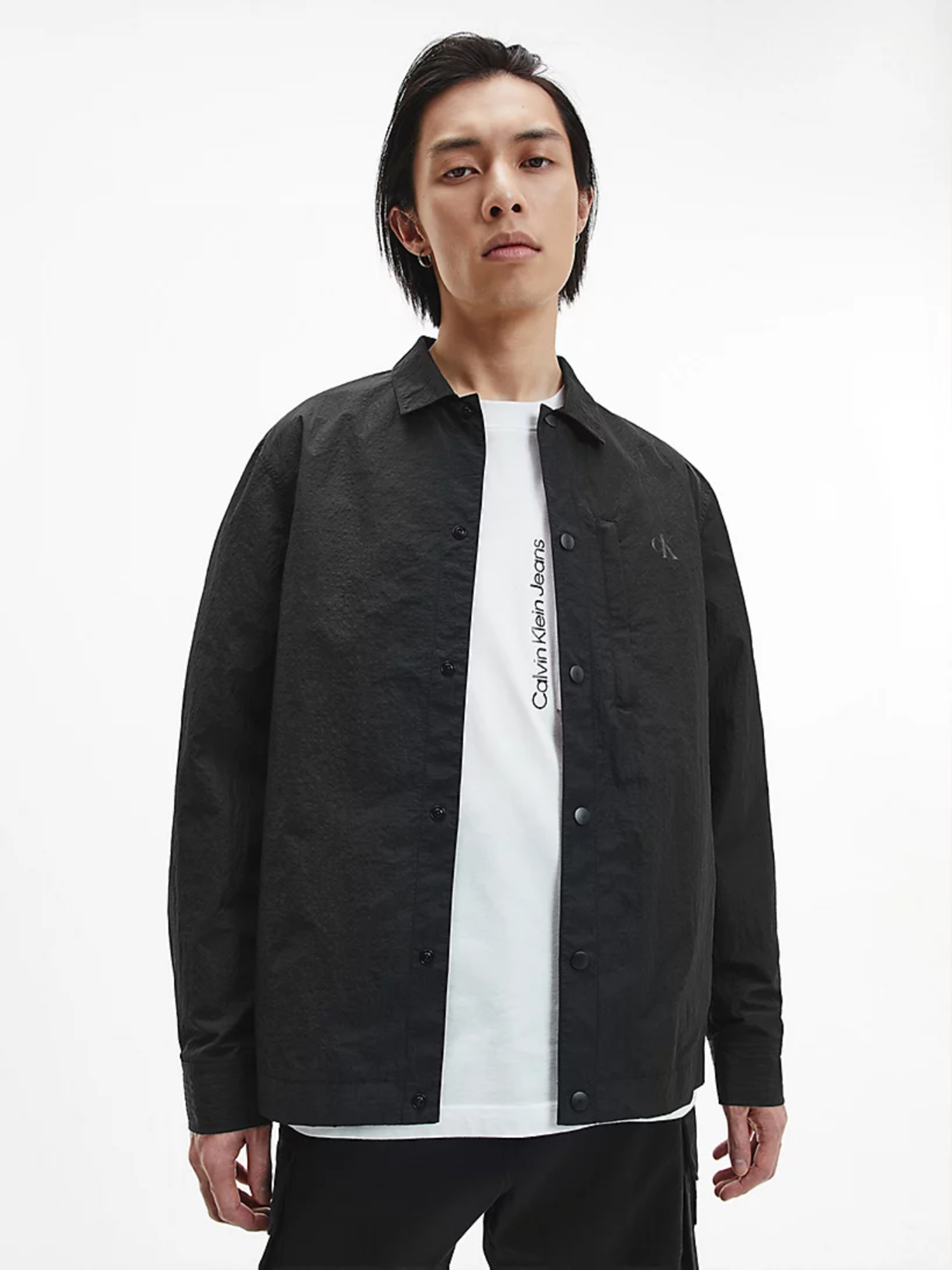 Levně Calvin Klein pánská černá košilová bunda