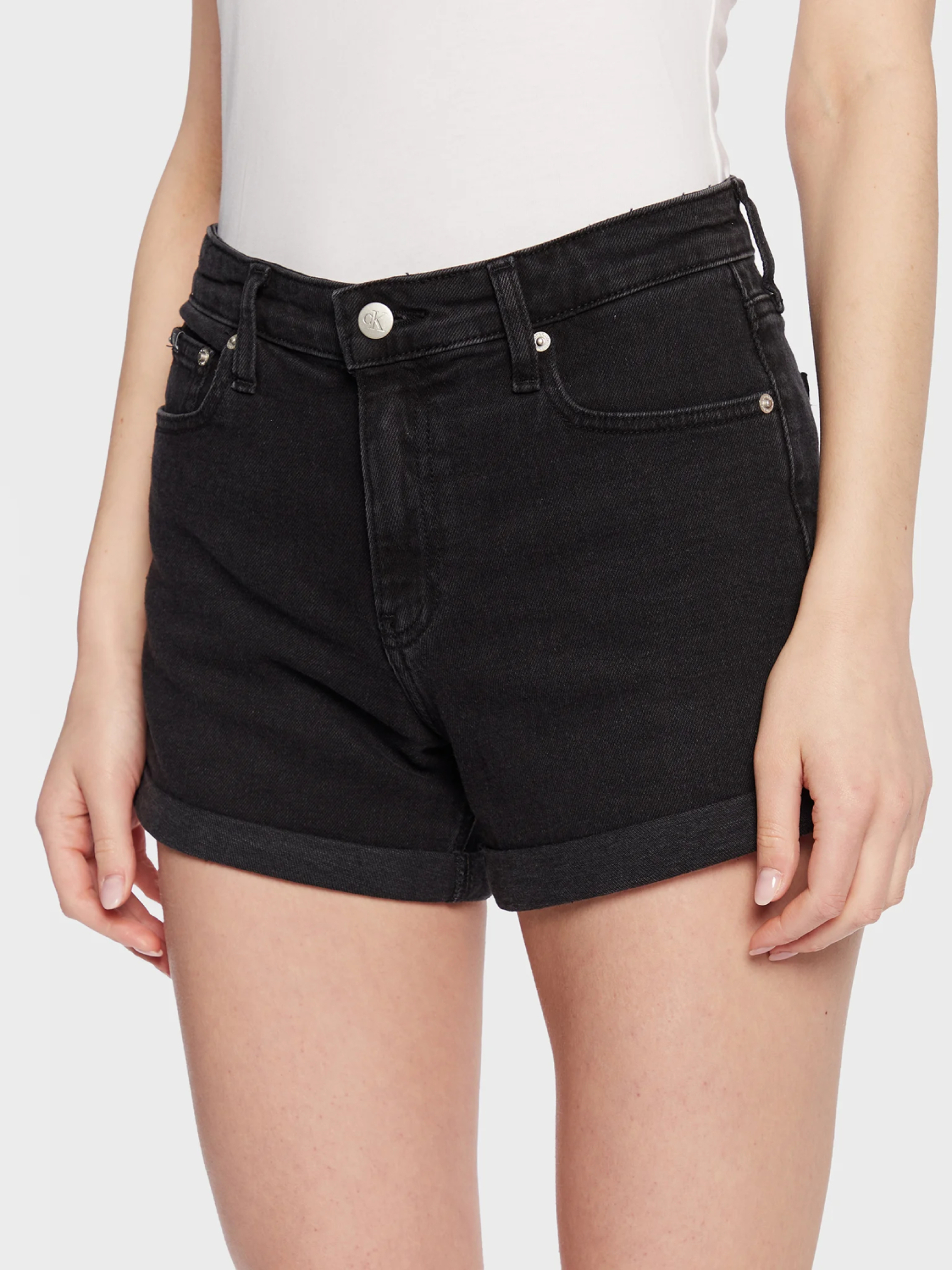 Levně Calvin Klein dámské černé džínové šortky