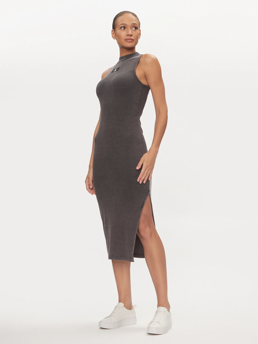 Calvin Klein dámské šedé žebrované šaty - S (PT2)