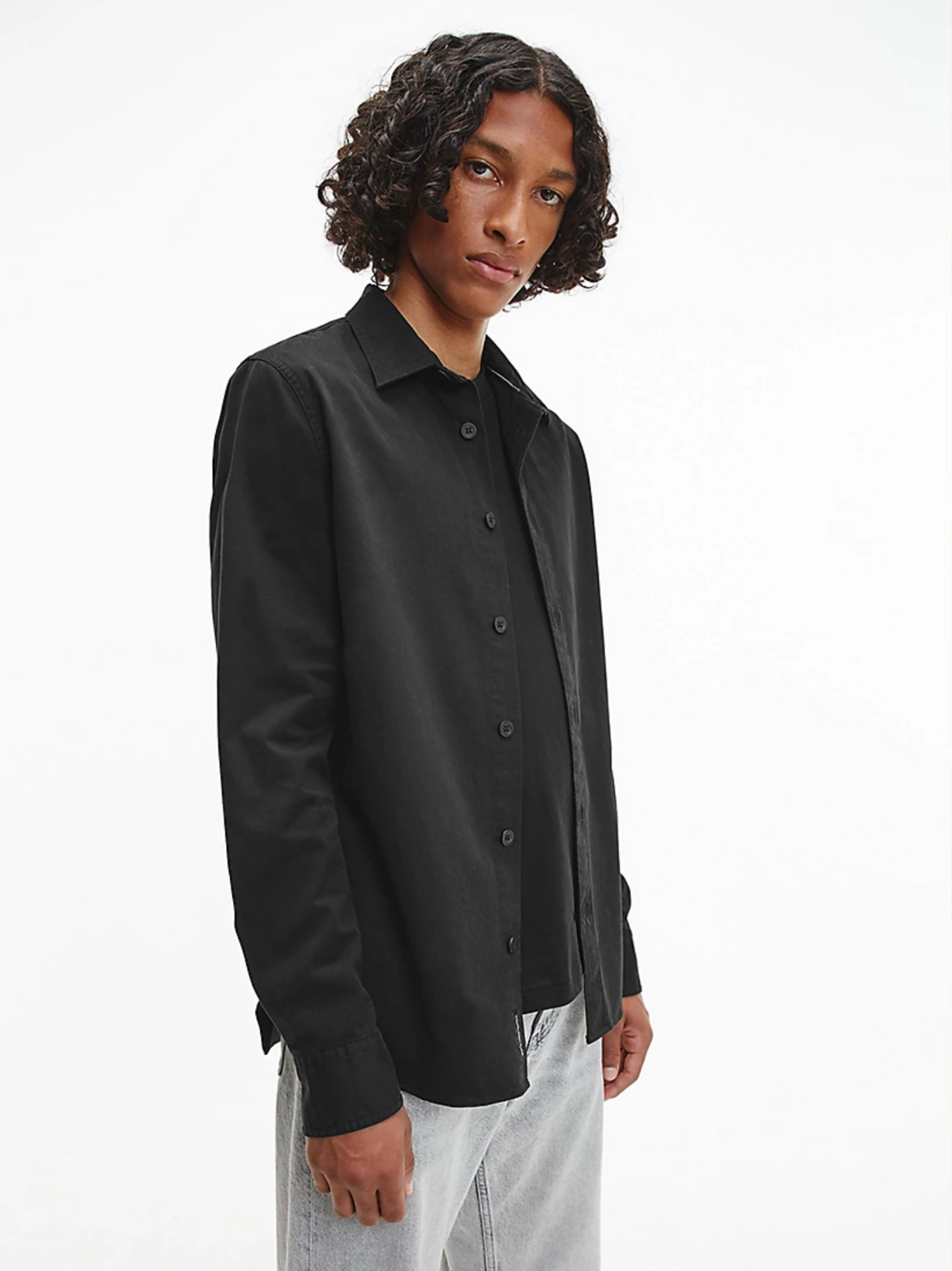 Levně Calvin Klein pánská černá keprová košile