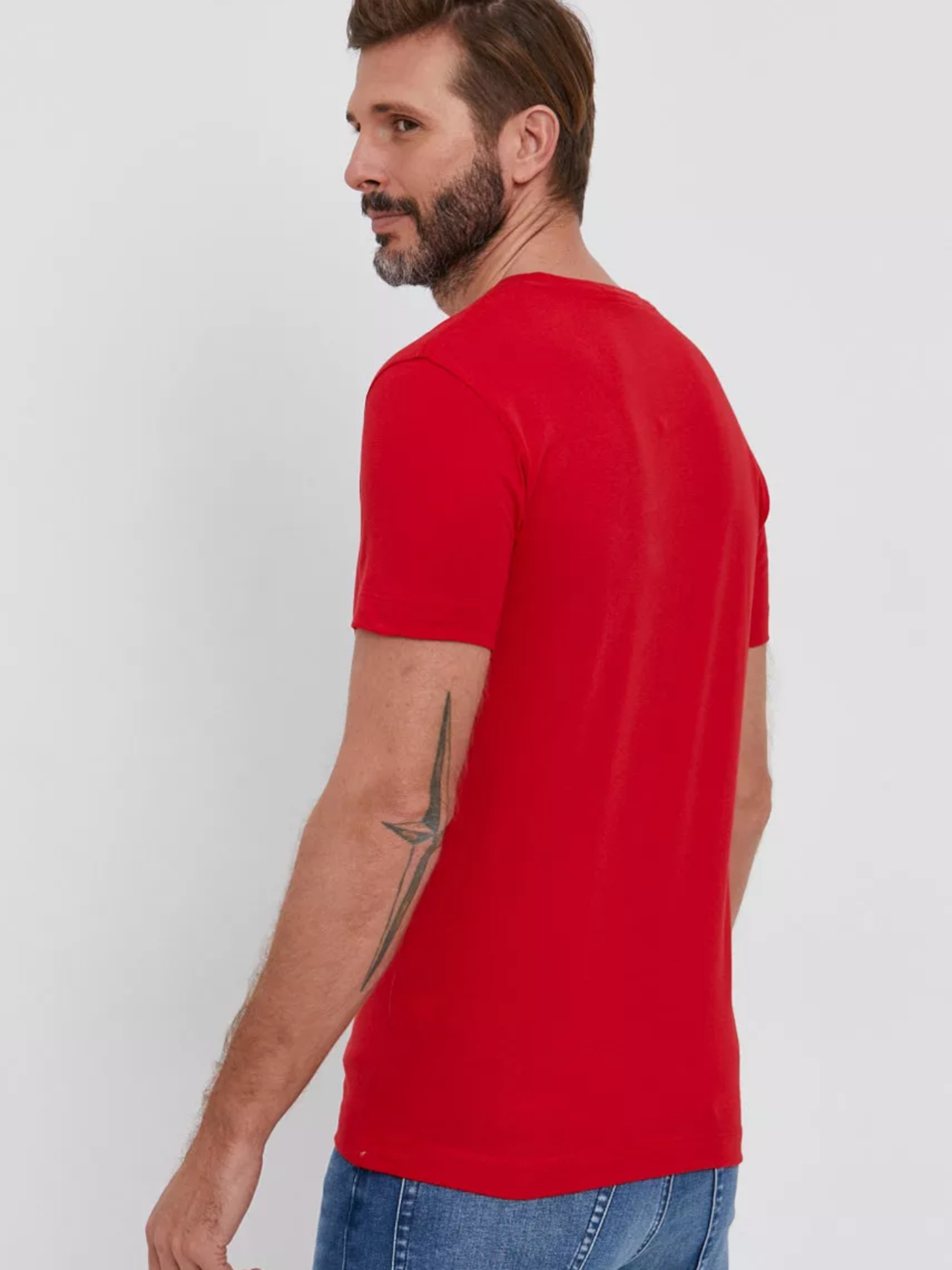 Calvin Klein pánské červené triko - L (XCF)