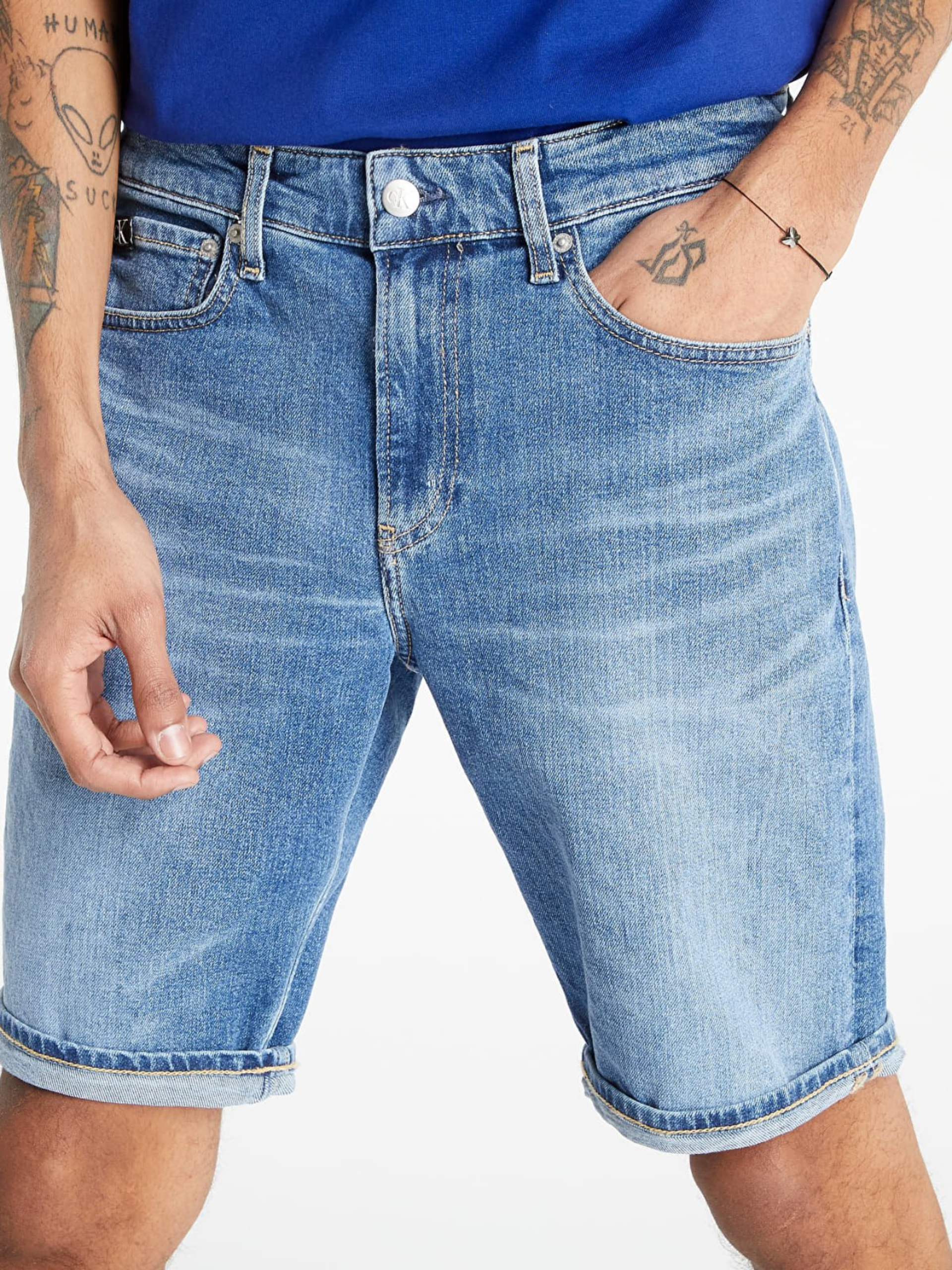 Calvin Klein pánské džínové modré šortky - 36/NI (1BJ)