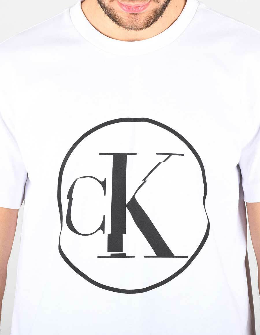 Calvin Klein pánské bílé tričko Round  - XL (YAF)