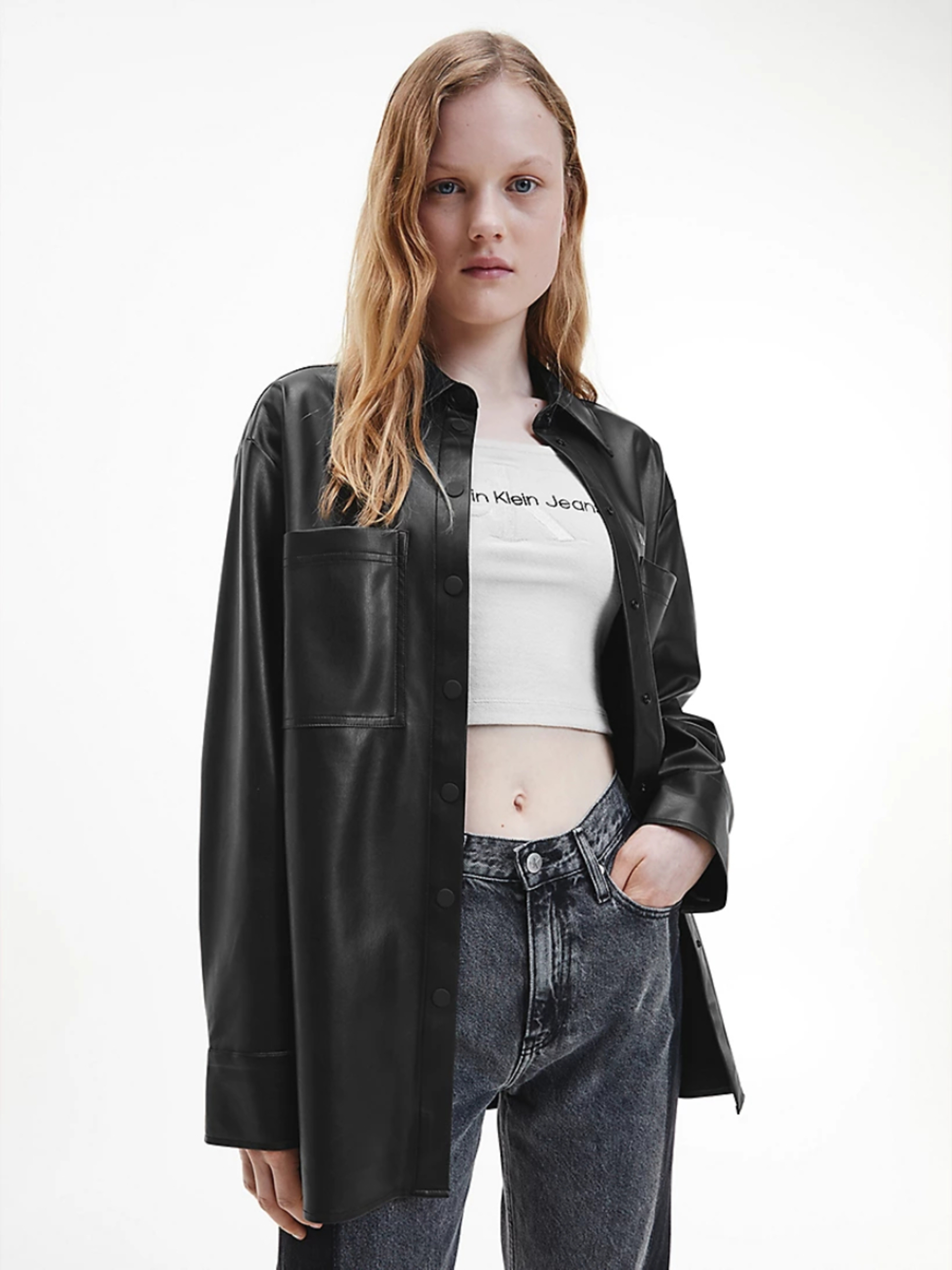 Levně Calvin Klein dámská černá košile - XS (BEH)
