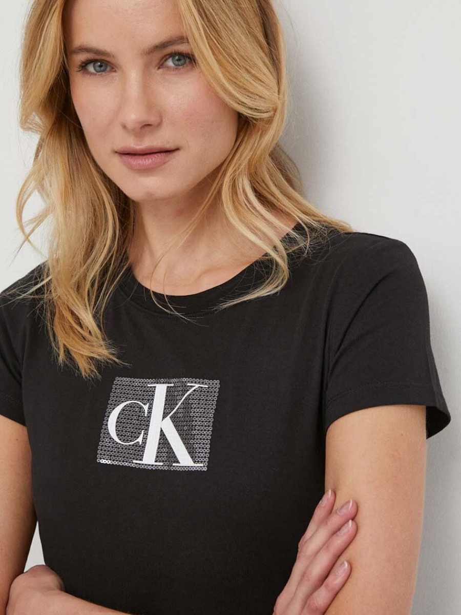 Calvin Klein dámské černé tričko - XL (BEH)