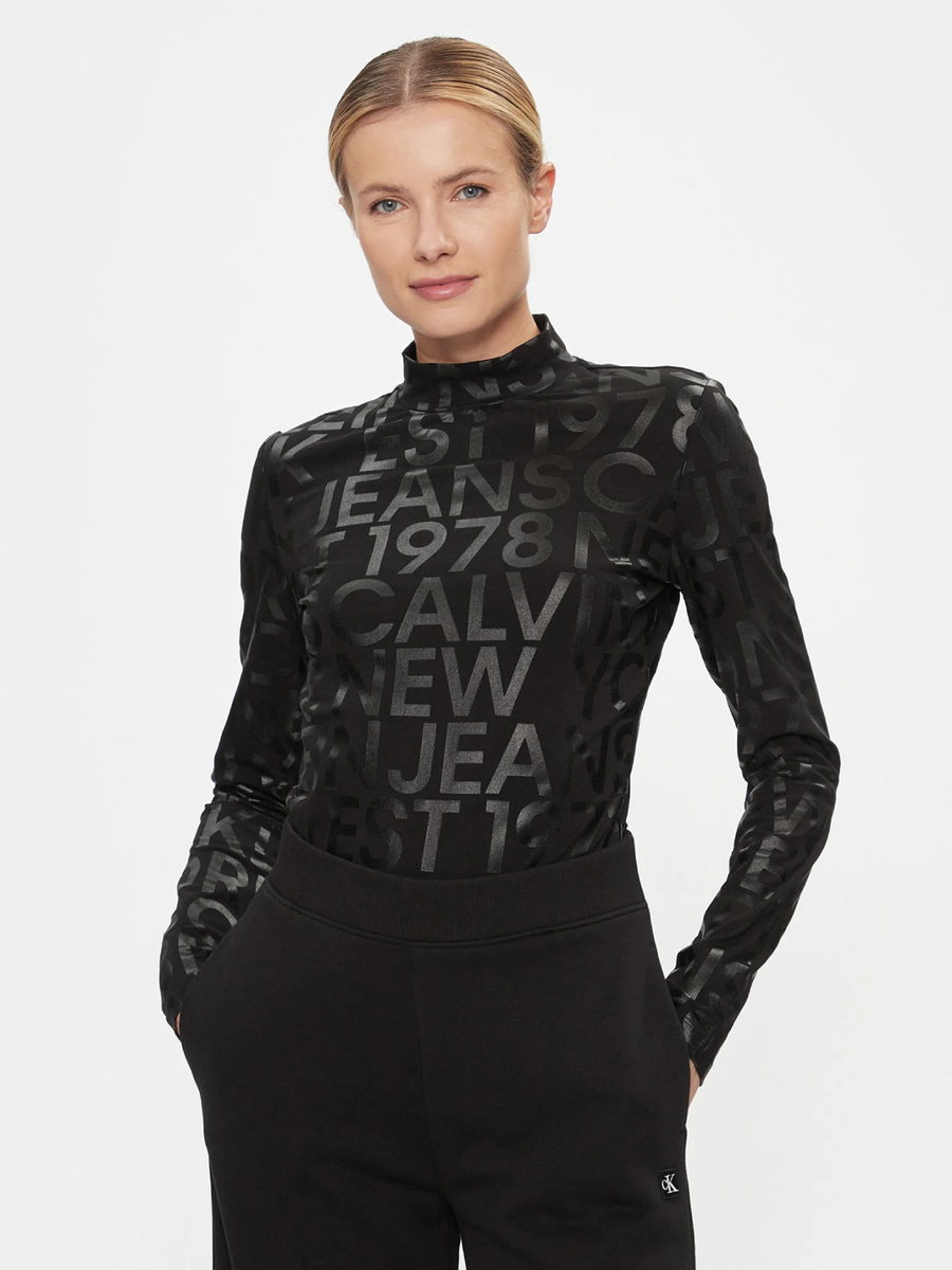Calvin Klein dámské černé tričko s dlouhým rukávem - L (0GL)