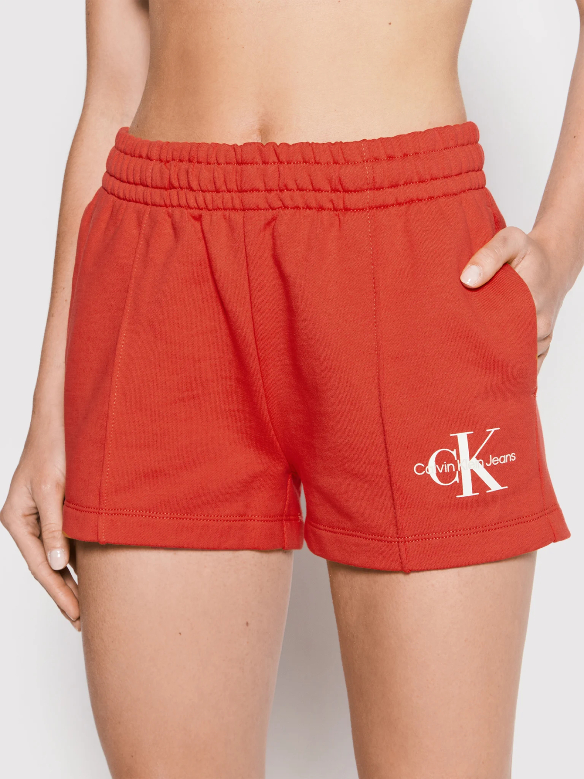 Calvin Klein dámské červené teplákové šortky - L (XL1)