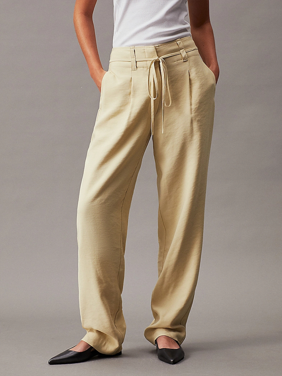 Calvin Klein dámské zelené kalhoty - L (LFU)