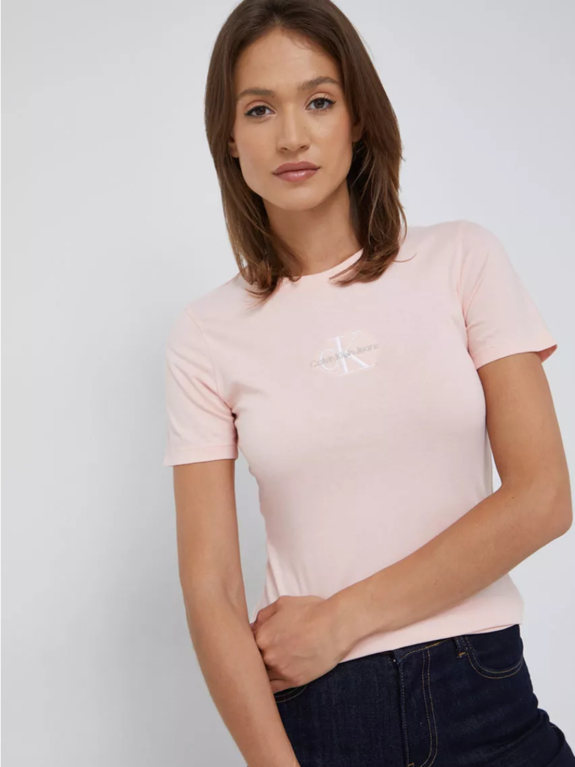 Calvin Klein dámské světle růžové tričko - XS (TKY)
