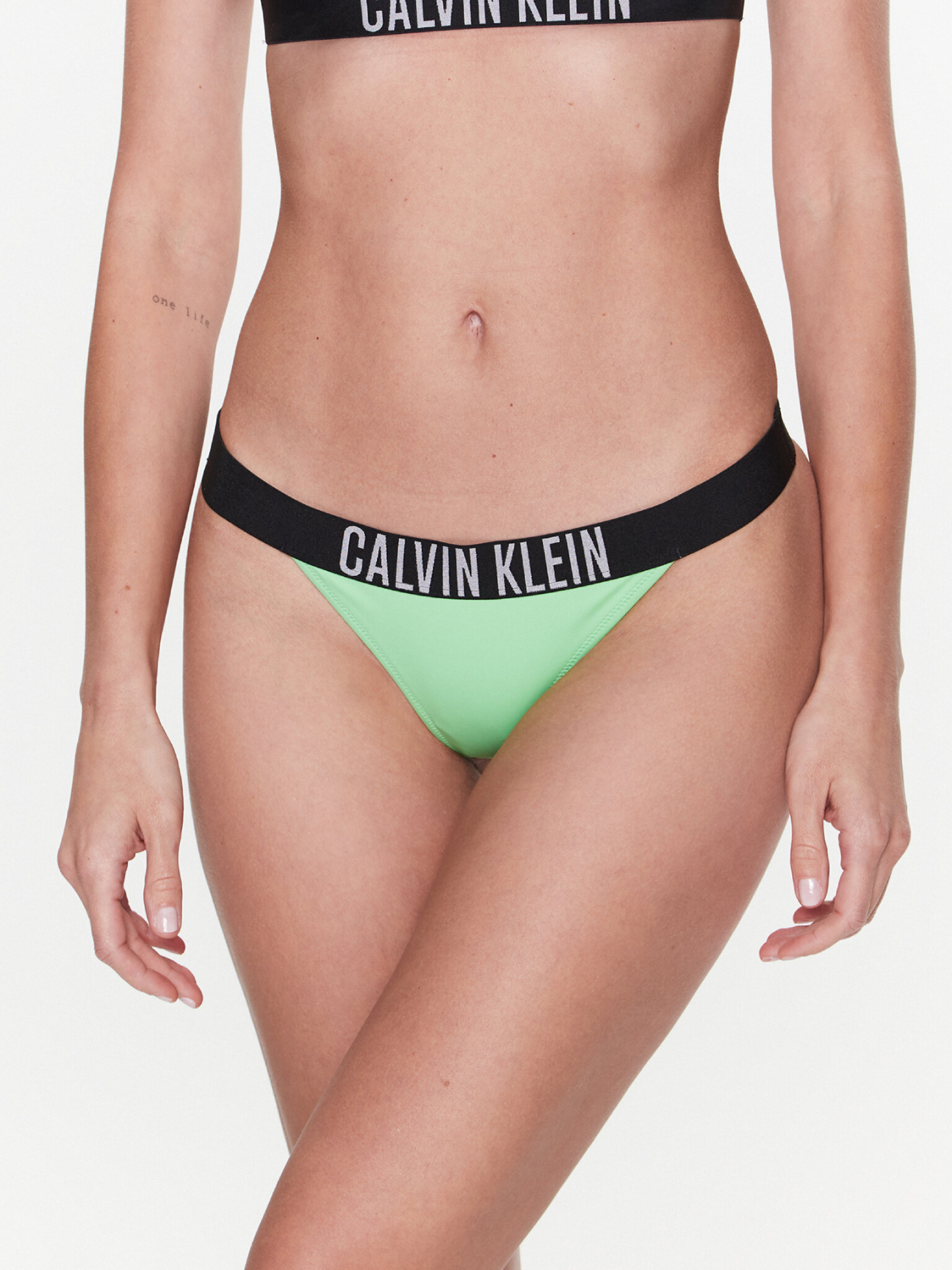 Levně Calvin Klein dámské zelené plavky spodní díl