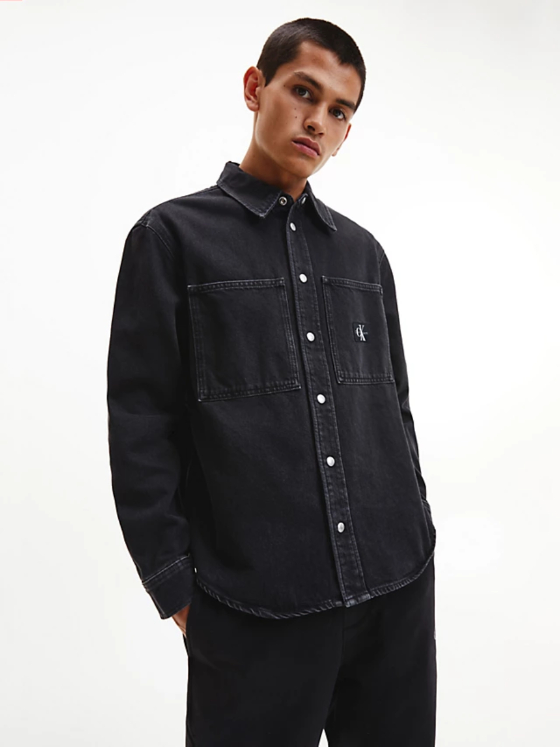 Calvin Klein pánská černá džínová košile - XL (1BY)