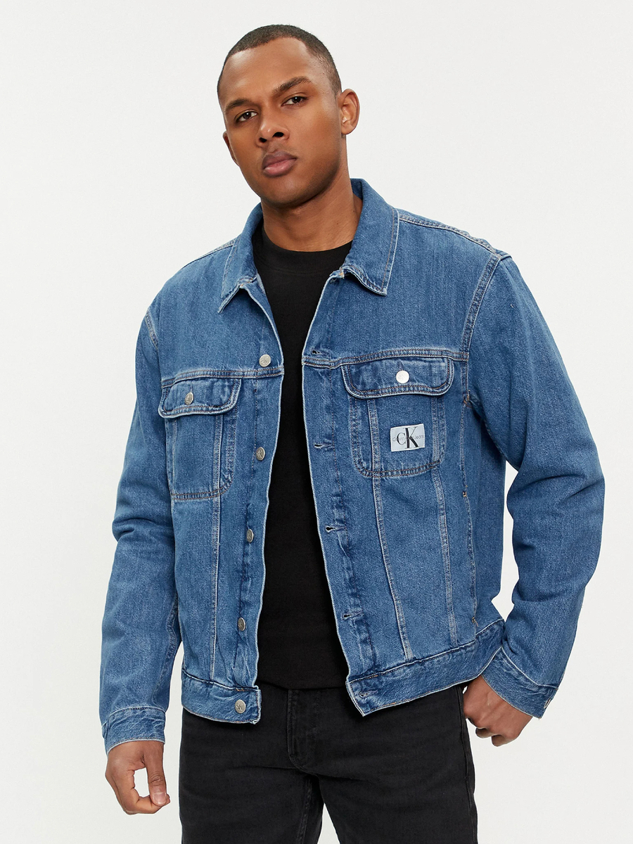Levně Calvin Klein pánská modrá džínová bunda