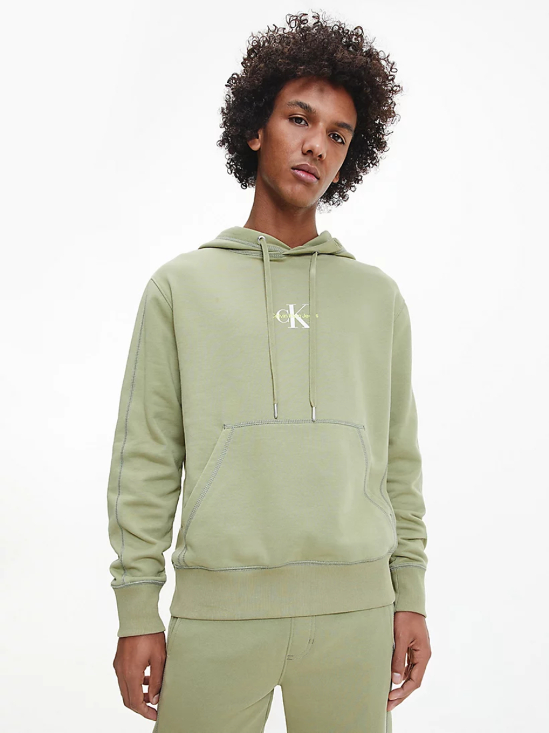 Calvin Klein pánská olivově zelená mikina - S (L9F)