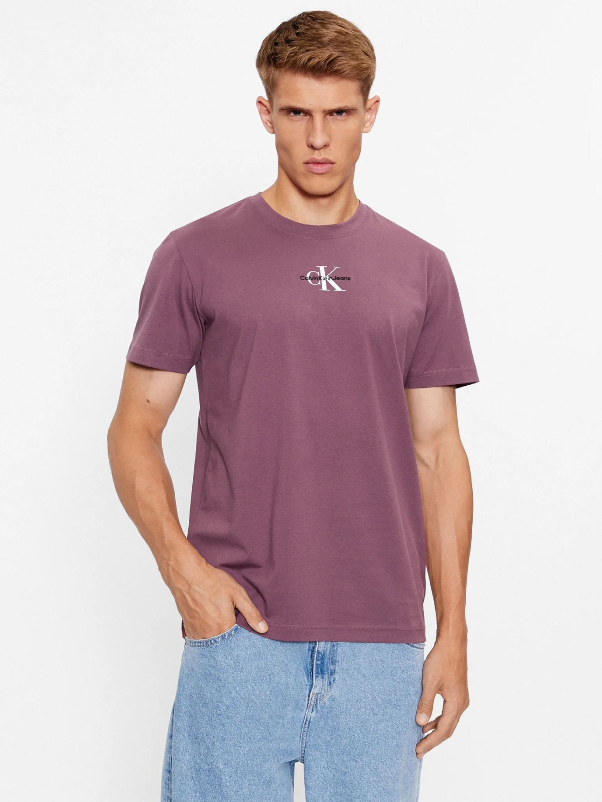 Levně Calvin Klein pánské fialové tričko - L (VAC)