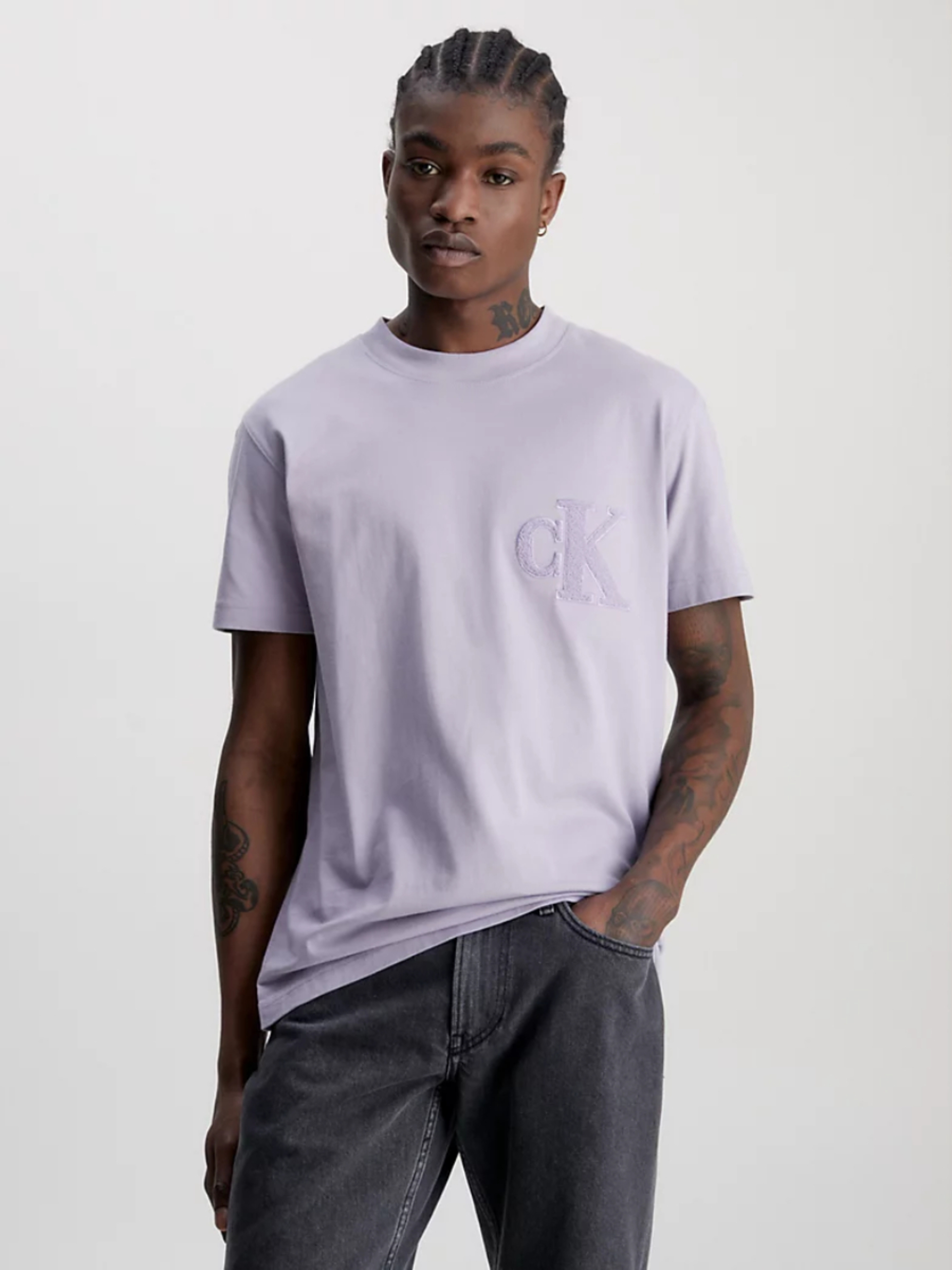 Levně Calvin Klein pánské fialové tričko - L (PC1)