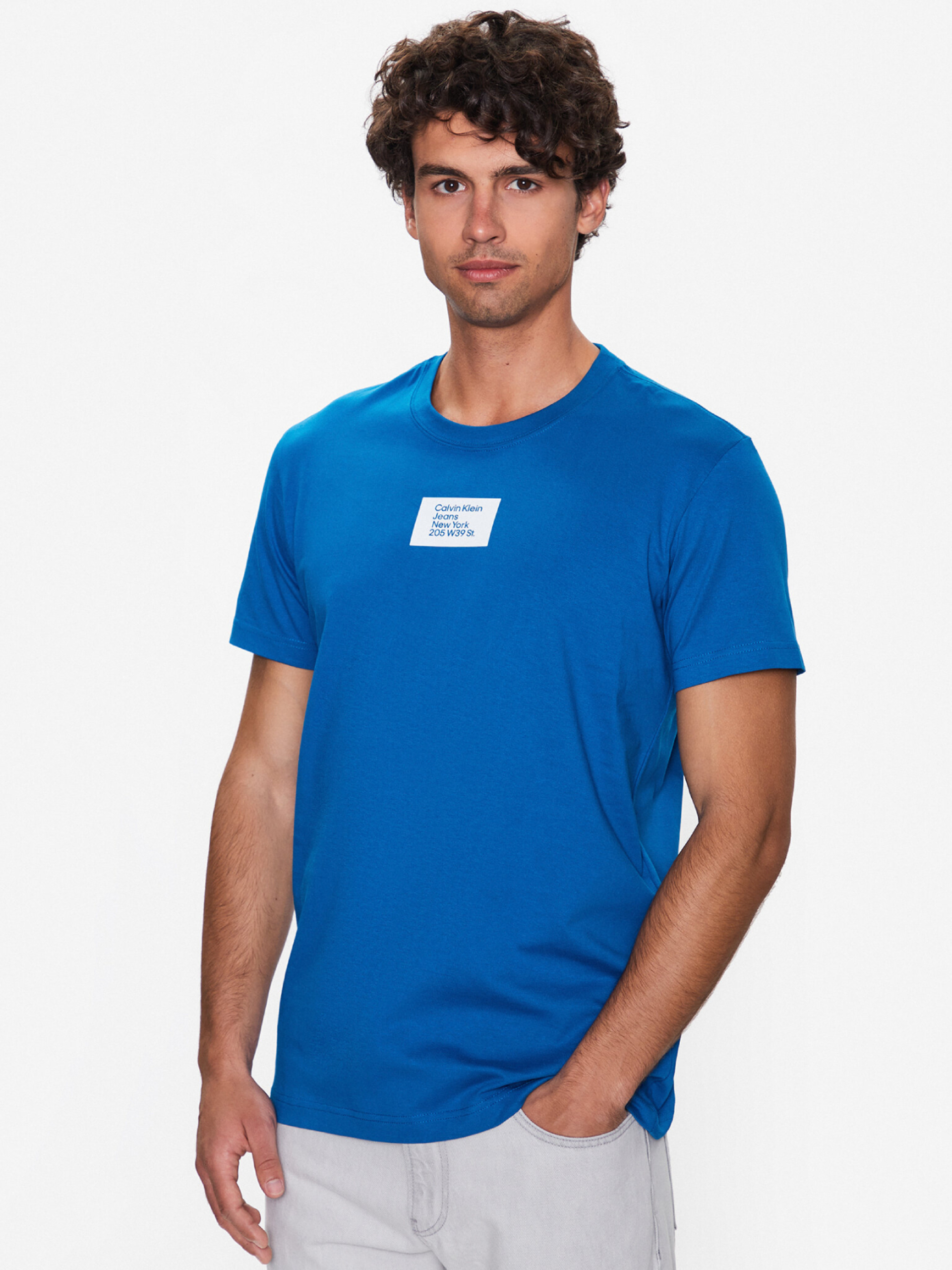 Calvin Klein pánské modré tričko - M (C3B)