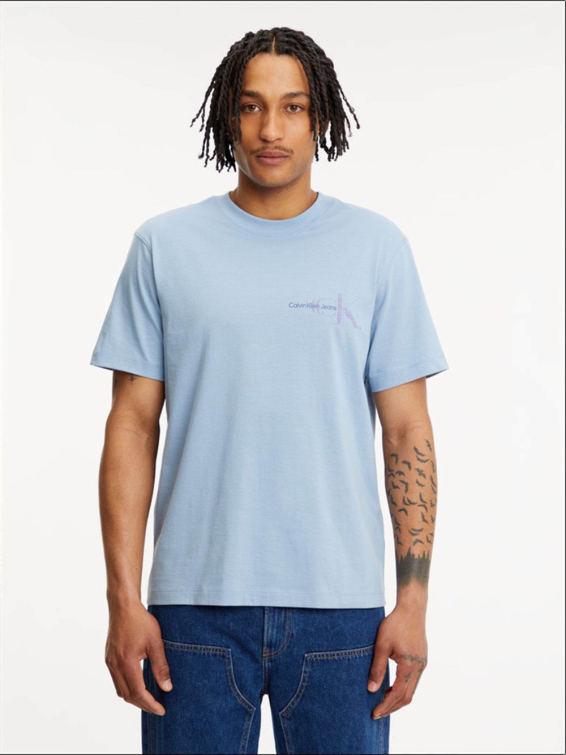 Calvin Klein pánské světle modré tričko - XL (DAR)
