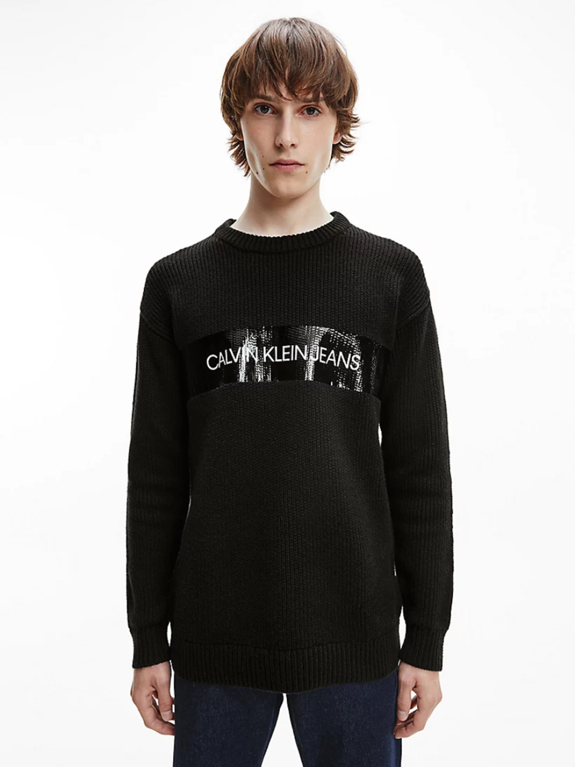 Levně Calvin Klein pánský černý svetr - XL (BEH)