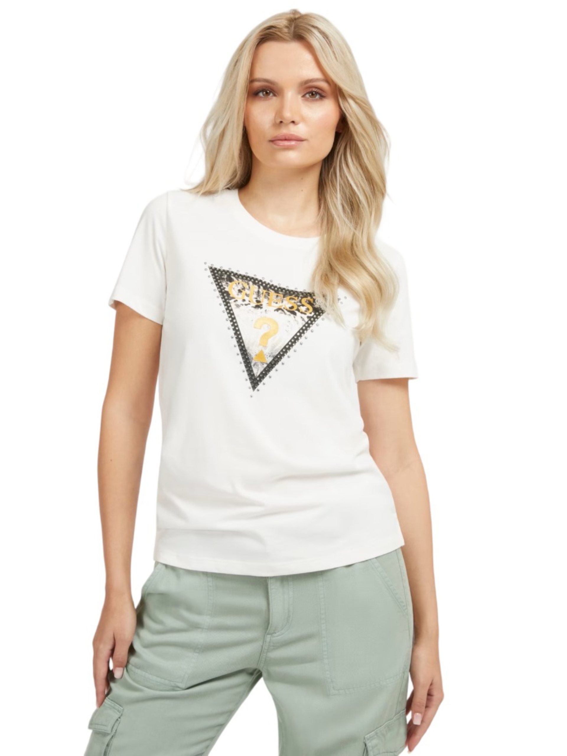 Guess dámské krémové tričko - M (G012)