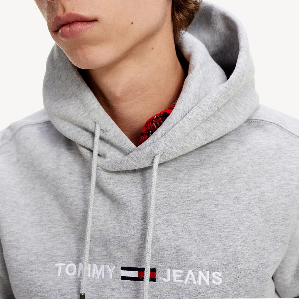 Tommy Jeans pánská šedá mikina s kapucí  - S (P01)
