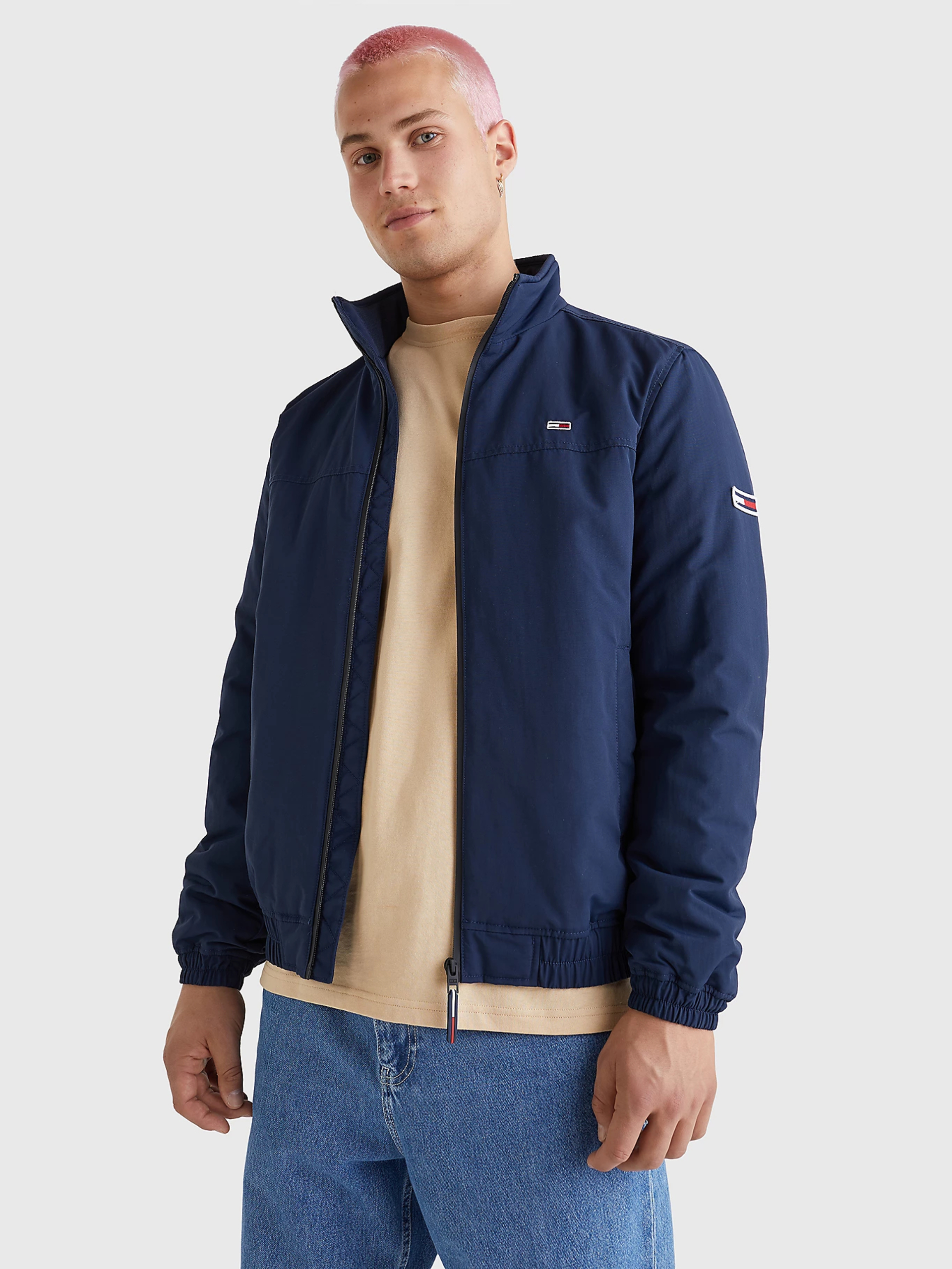 Tommy Jeans pánská modrá bunda ESSENTIAL PADDED JACKET - XXL (C87)