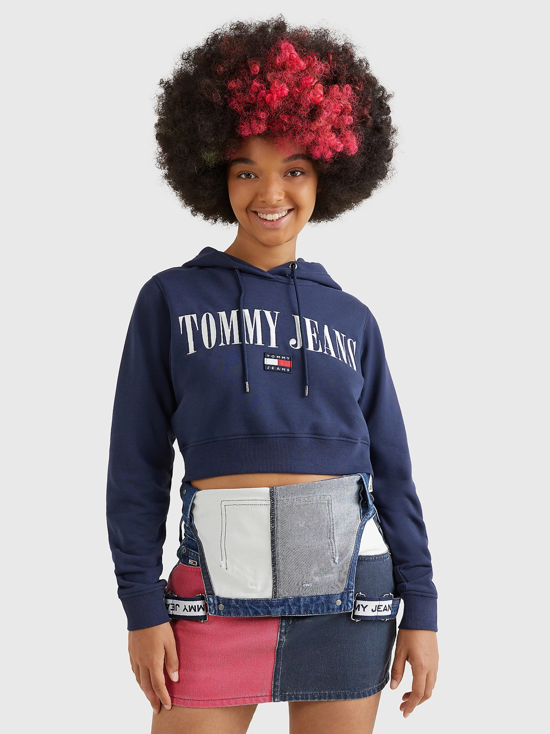 Tommy Jeans dámská modrá mikina ARCHIVE 2 HOODIE - S (C87)