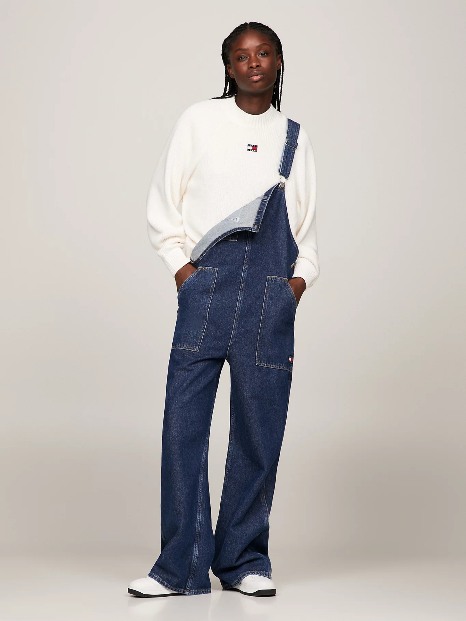 Tommy Jeans dámský krémový svetr - S (YBH)