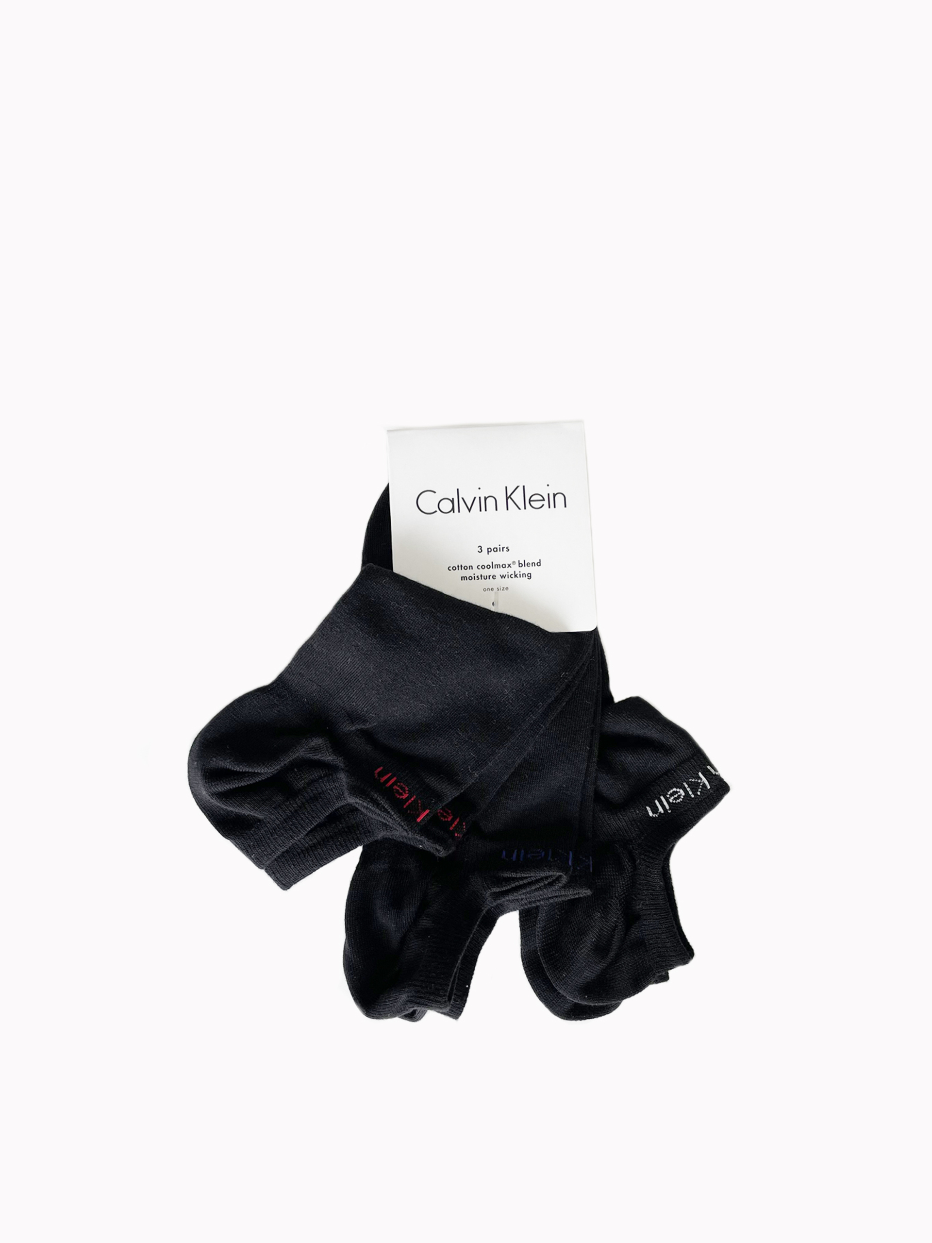 Calvin Klein pánské černé ponožky 3pack - 000 (98)