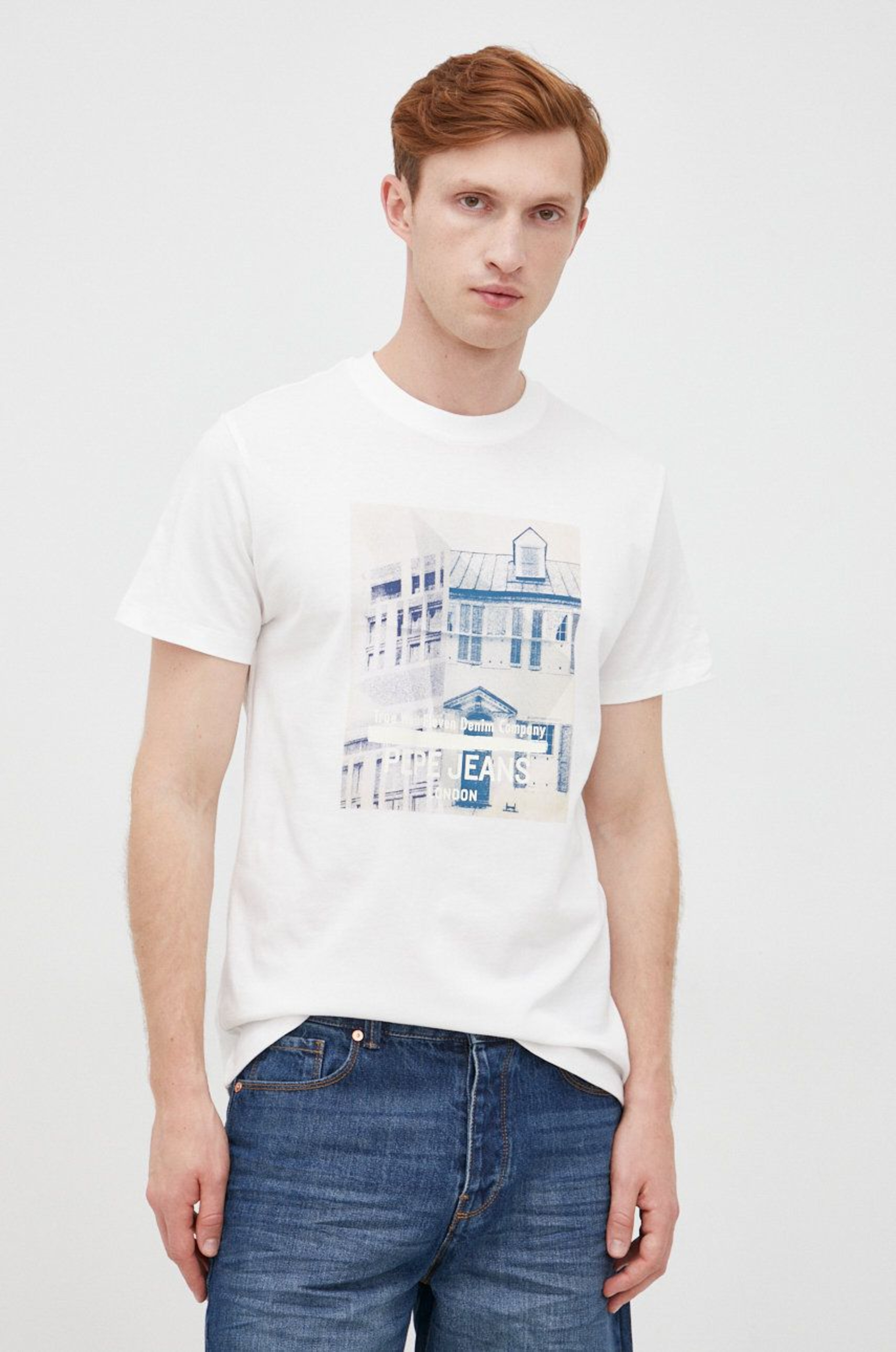 Pepe Jeans pánské bílé tričko TELLER  - M (800)