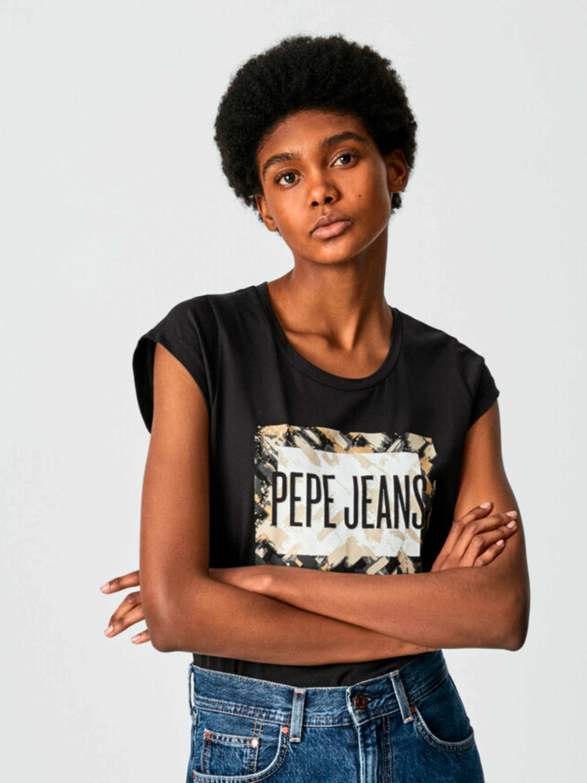 Pepe Jeans dámské černé tričko CORINNE - L (987)