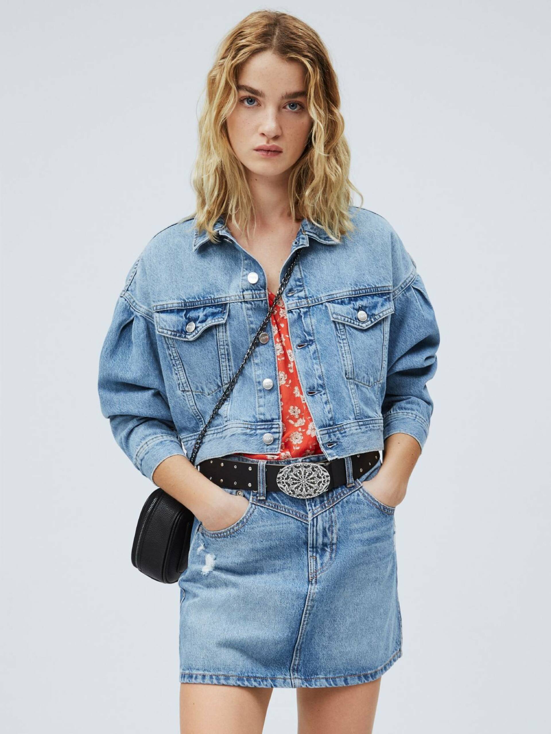 Pepe Jeans dámská modrá džínová bunda Ridge - M (000)