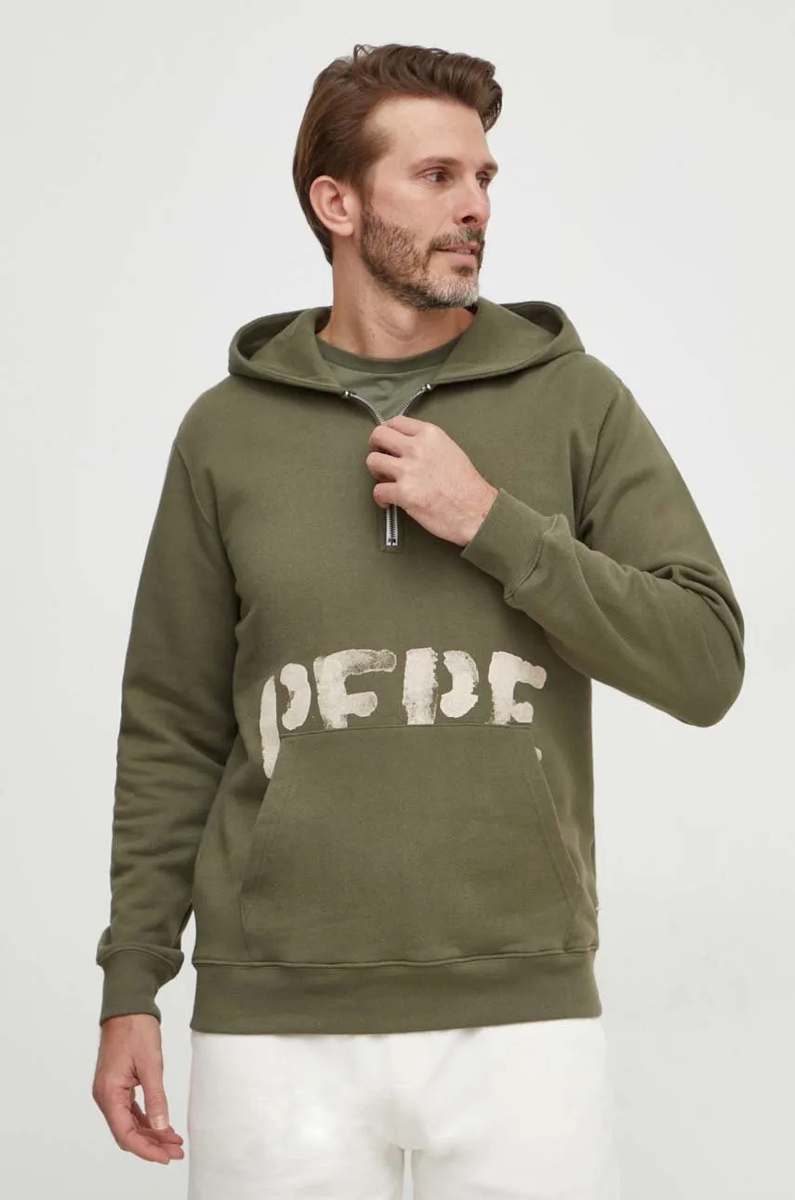 Pepe Jeans pánská khaki mikina s potiskem ROLF - XL (679)