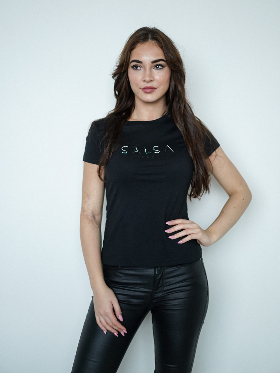 Levně Salsa Jeans dámské černé tričko