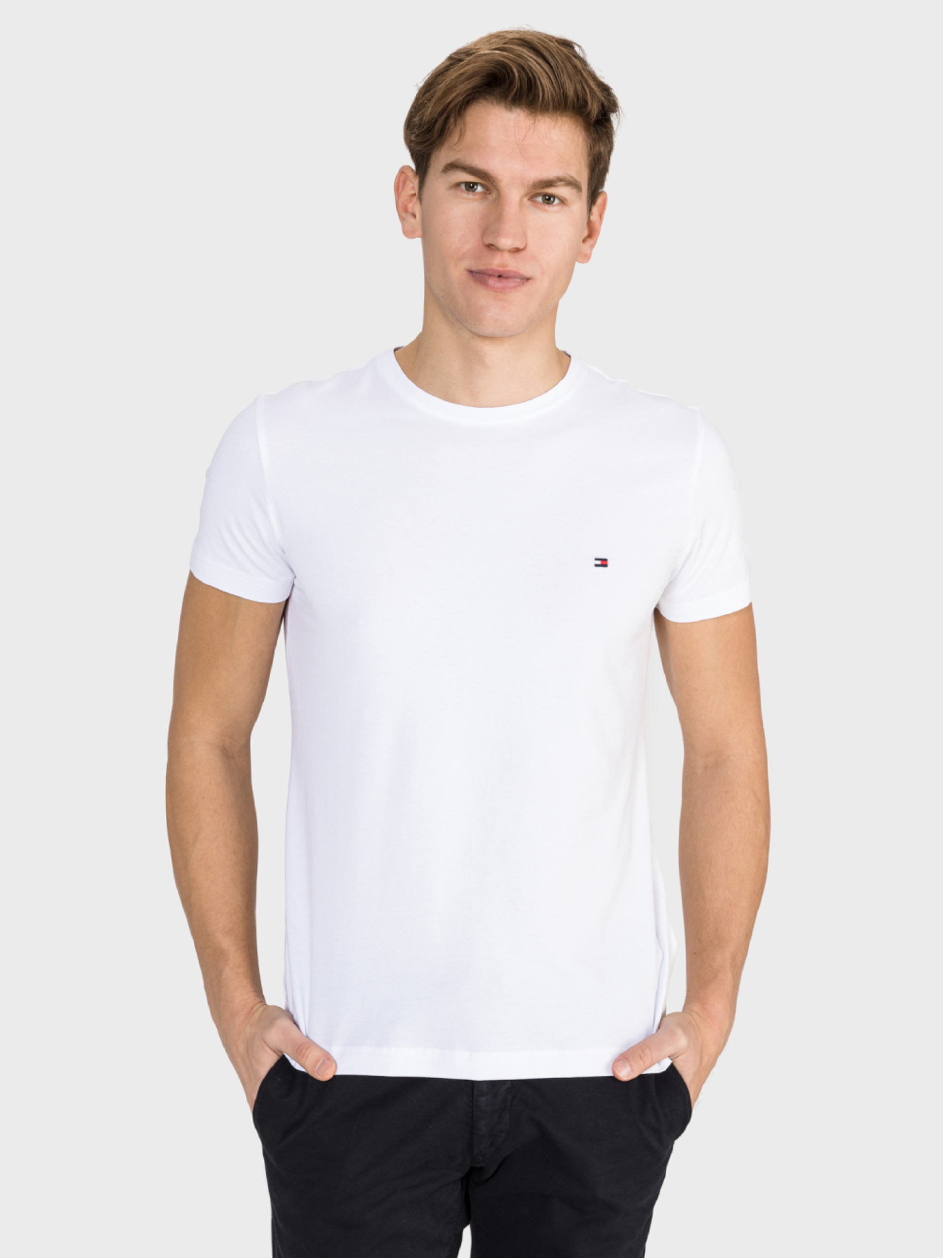 Tommy Hilfiger pánské bílé tričko Core - S (100)