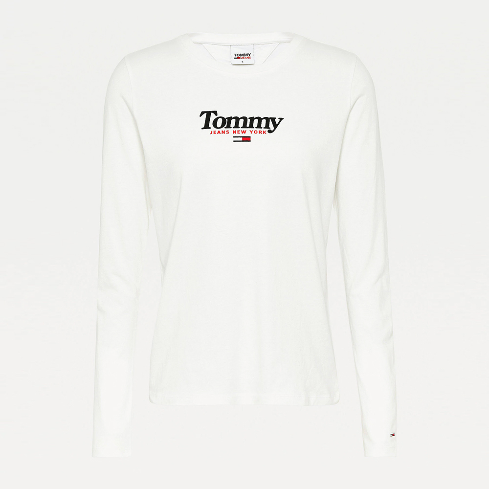 Tommy Jeans dámské bílé tričko s dlouhým rukávem - S (YBR)