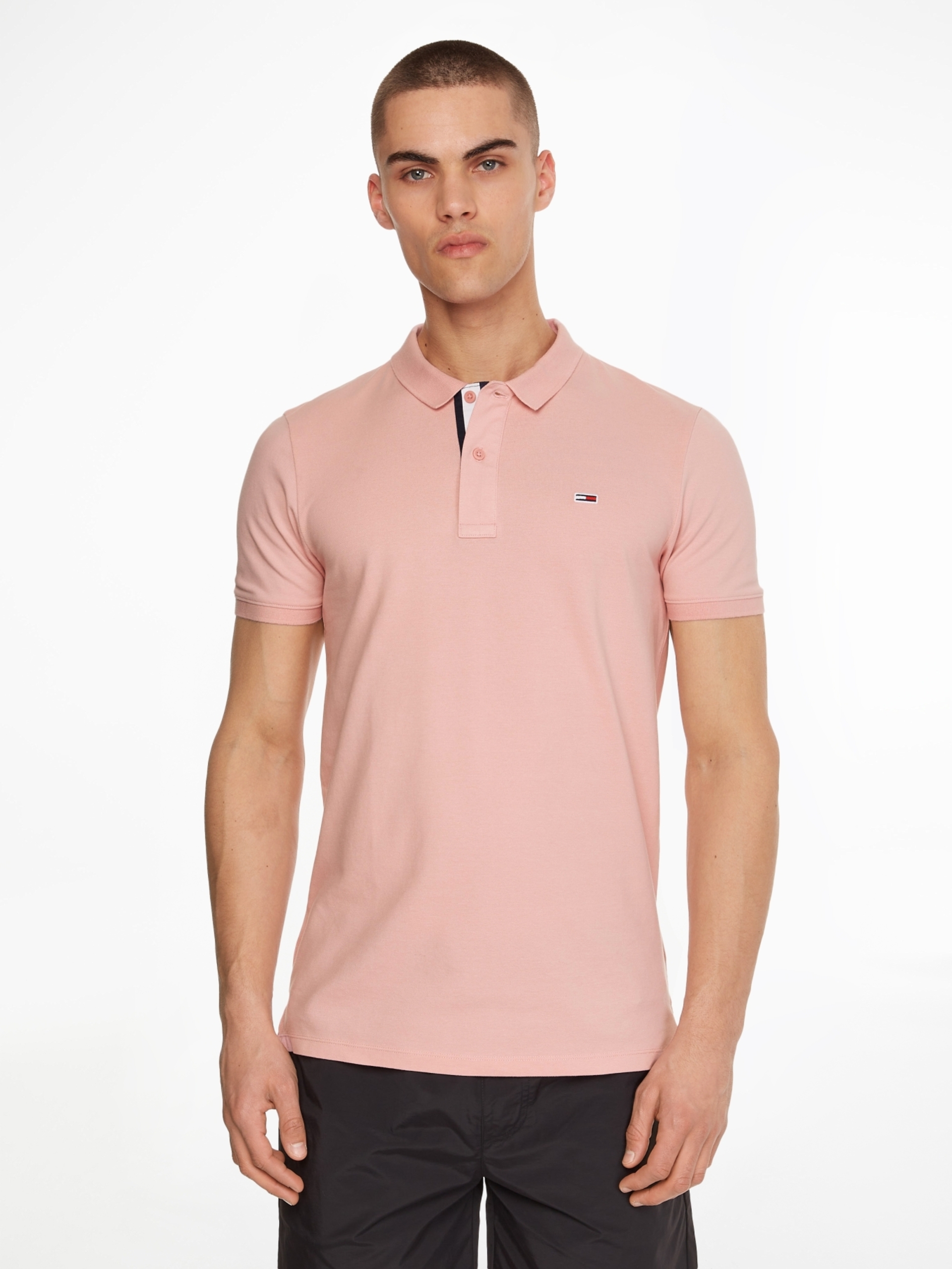 Tommy Jeans pánské růžové polo tričko - M (TH9)