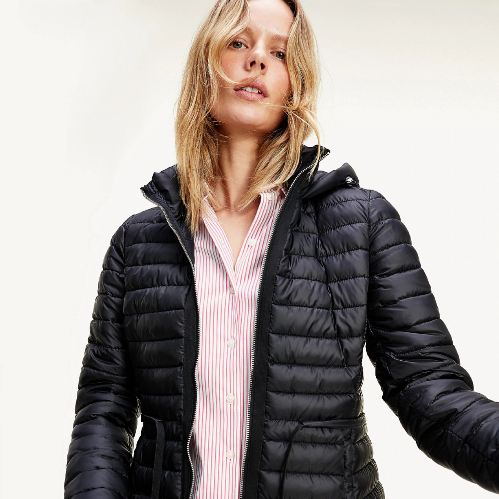 Tommy Hilfiger dámská černá dlouhá bunda Jade
