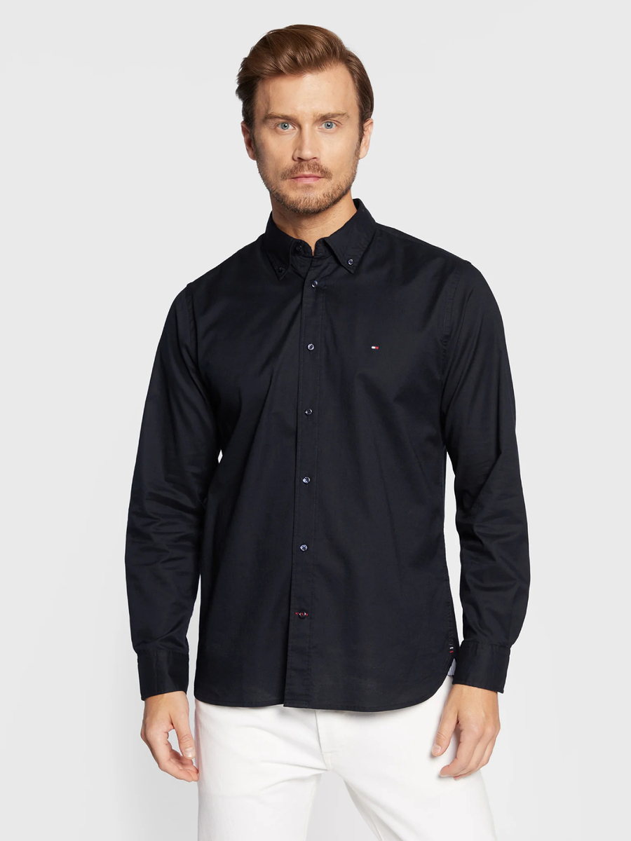 Tommy Hilfiger pánská černá košile - XXL (BDS)