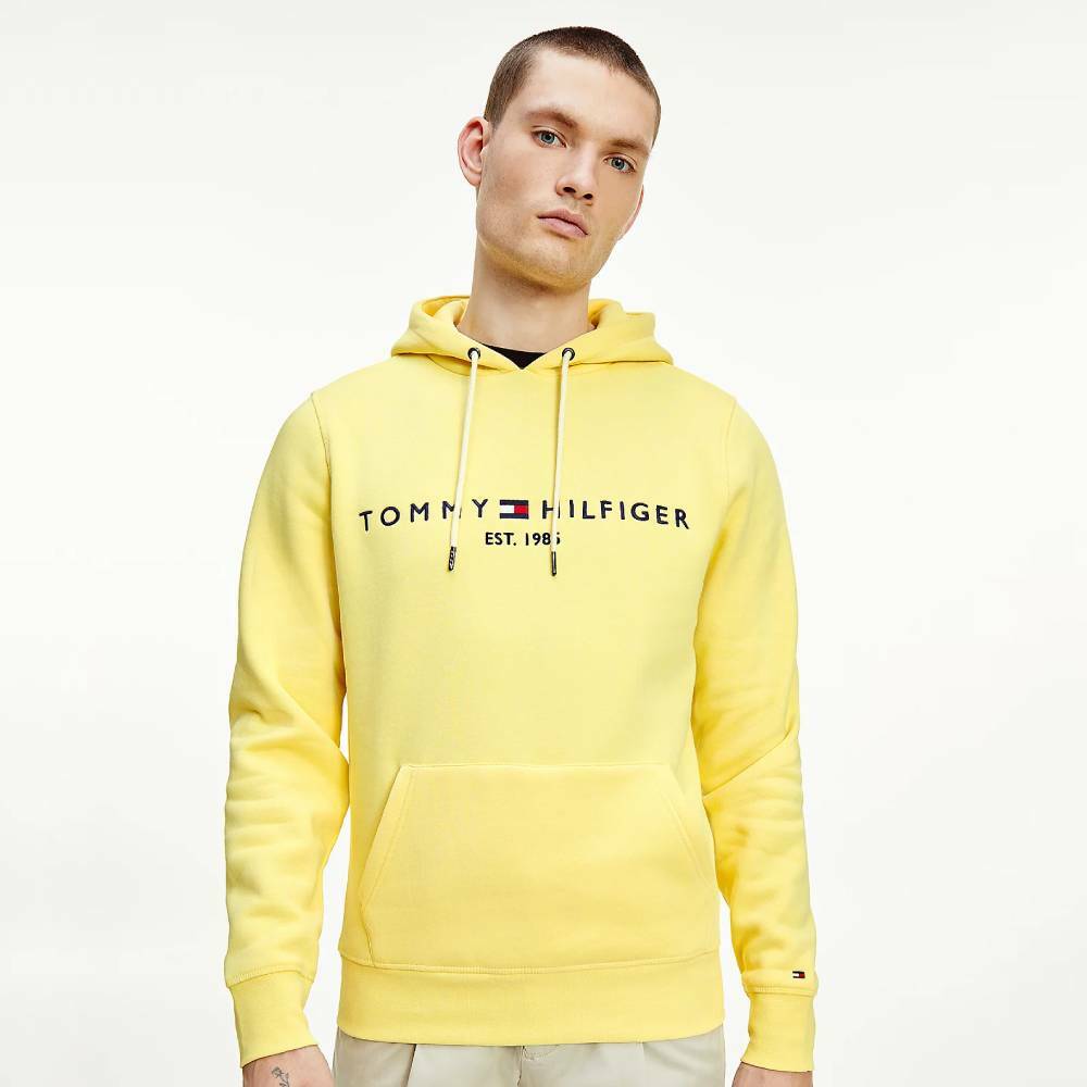 Tommy Hilfiger pánská žlutá mikina Logo Hoody - XXL (ZFF)