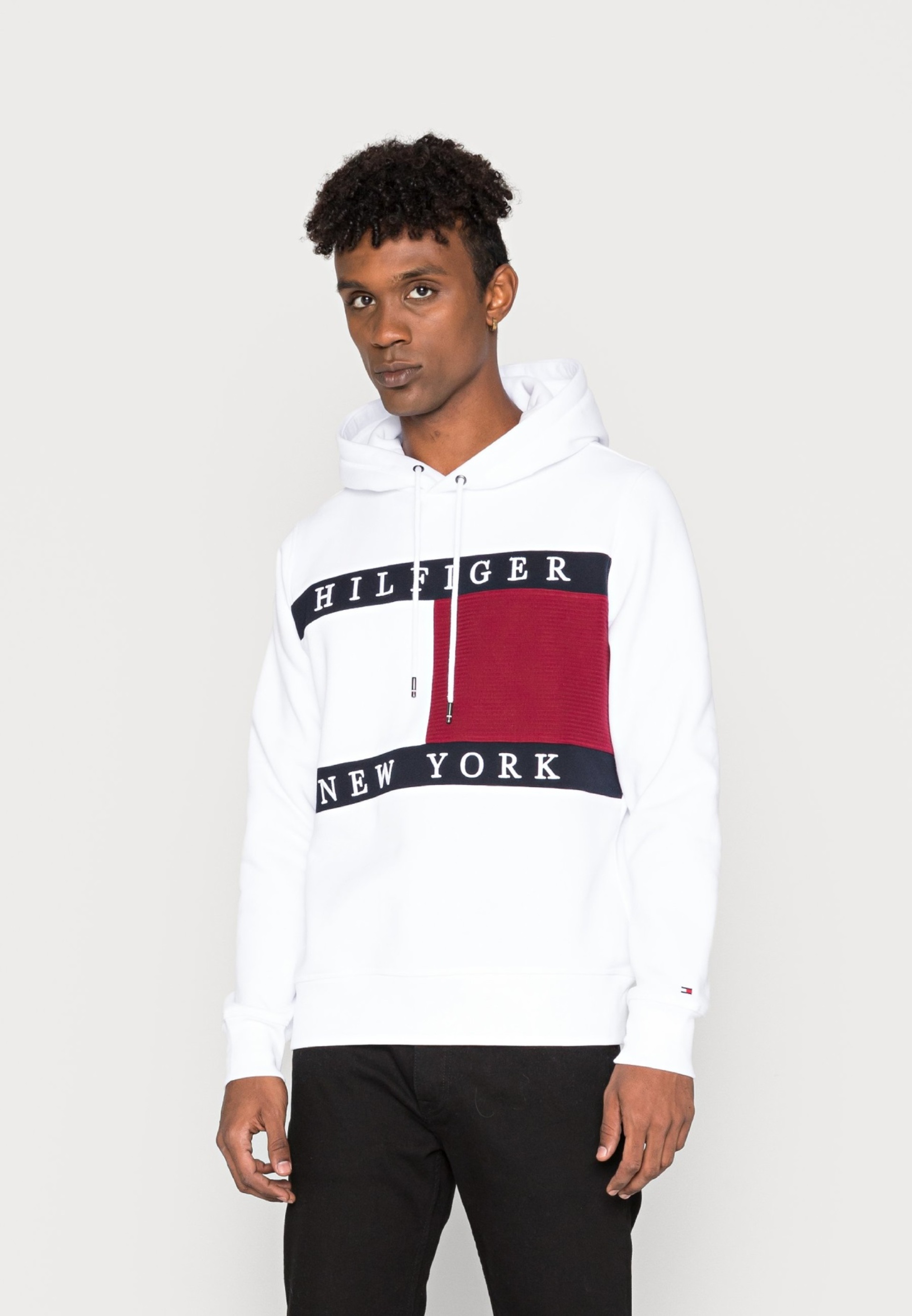 Tommy Hilfiger pánská bílá mikina Structure - M (YBR)