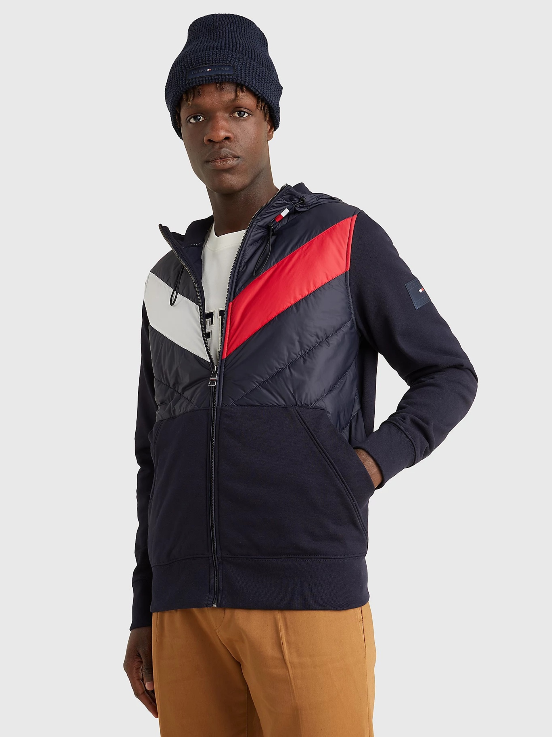 Tommy Hilfiger pánská tmavě modrá mikina Mix Media - XXL (0GY)