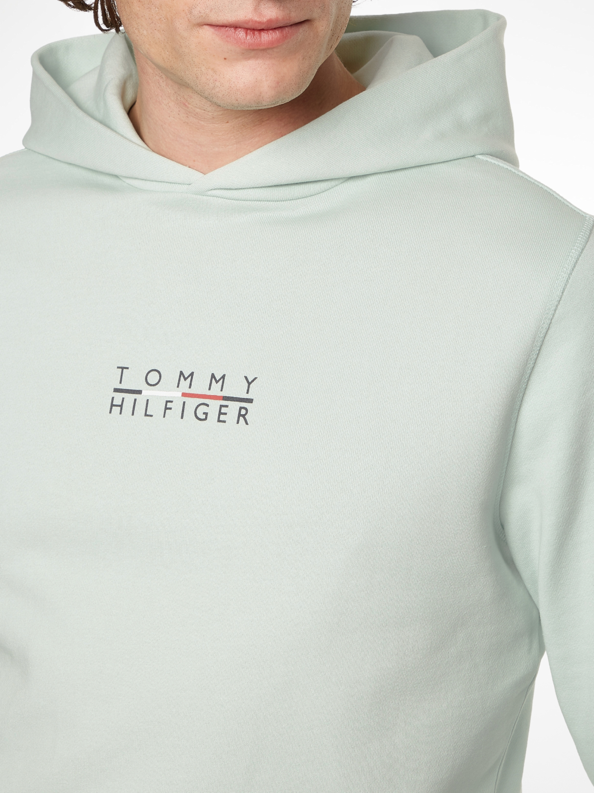 Tommy Hilfiger pánská světle zelená mikina Square logo - L (LZV)
