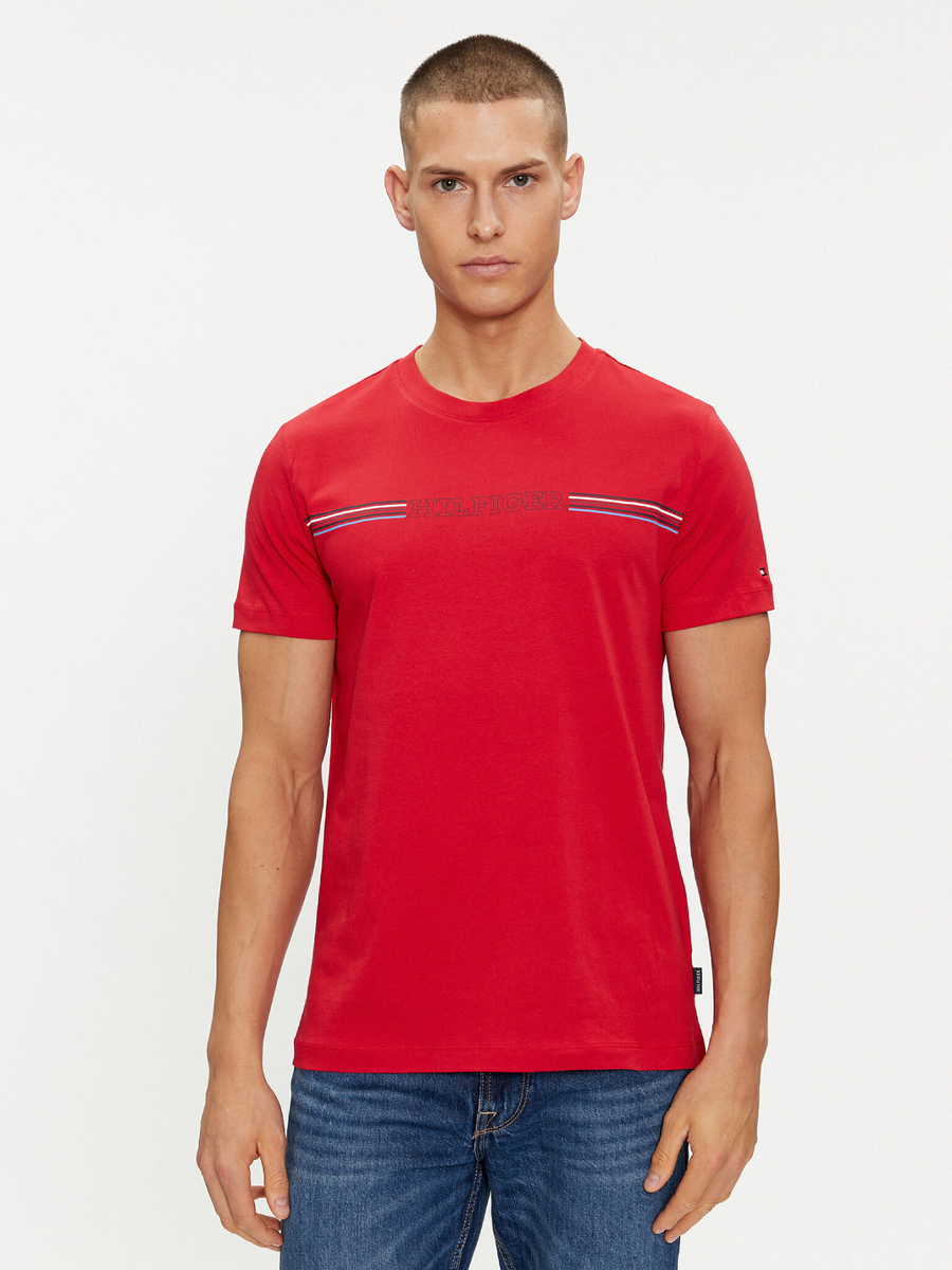 Levně Tommy Hilfiger pánské červené tričko
