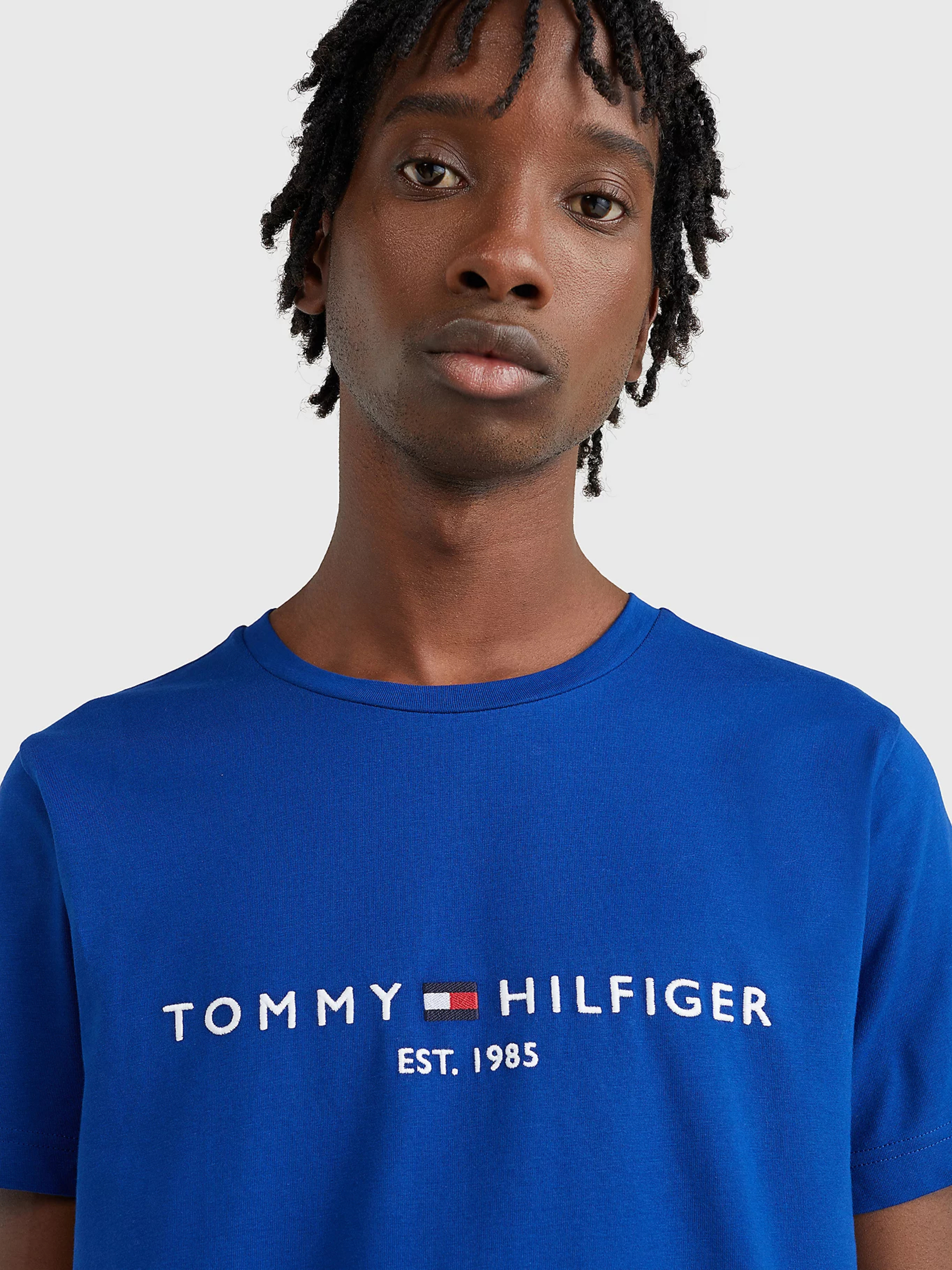 Tommy Hilfiger pánské modré triko Logo - L (C7L)