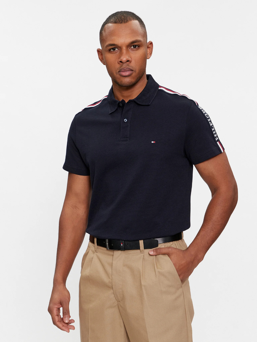 Tommy Hilfiger pánské tmavě modré polo triko Global - L (DW5)